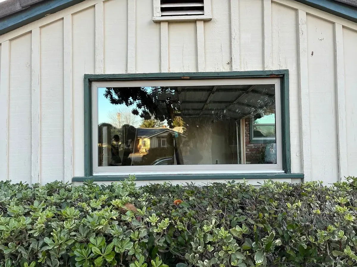 Completed large picture window installation